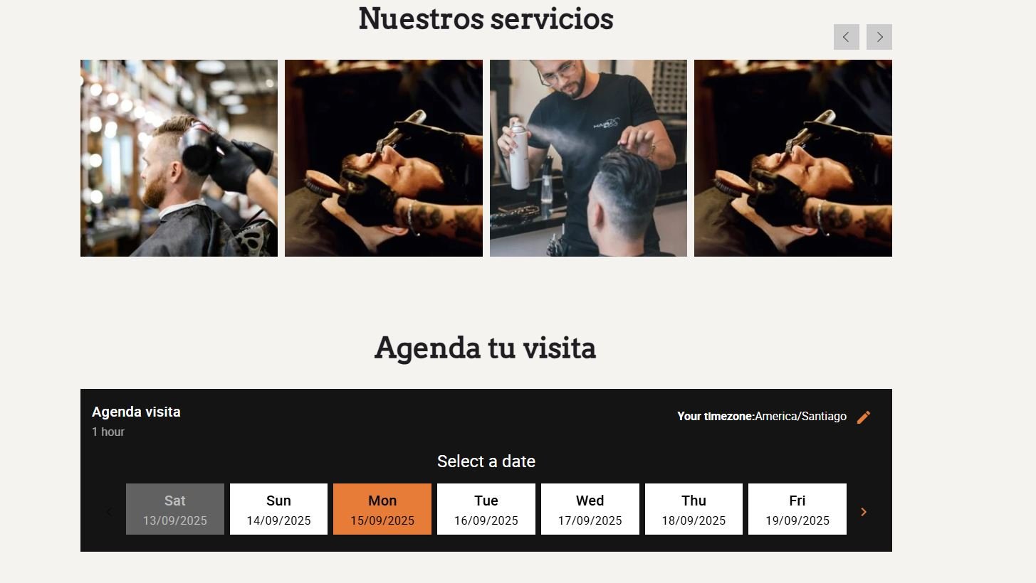 Proyecto Barbería - Vista Principal